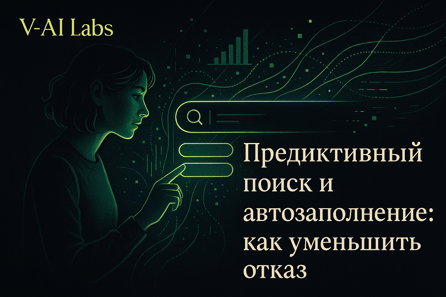 Интерфейс сайта с умной строкой поиска и подсказками для онлайн-бизнеса