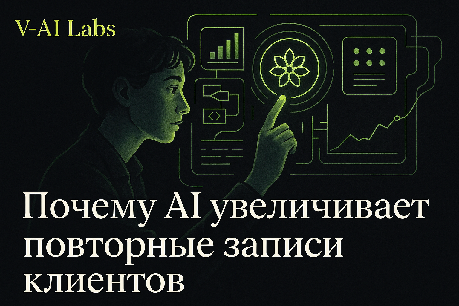 График роста повторных записей клиентов благодаря AI