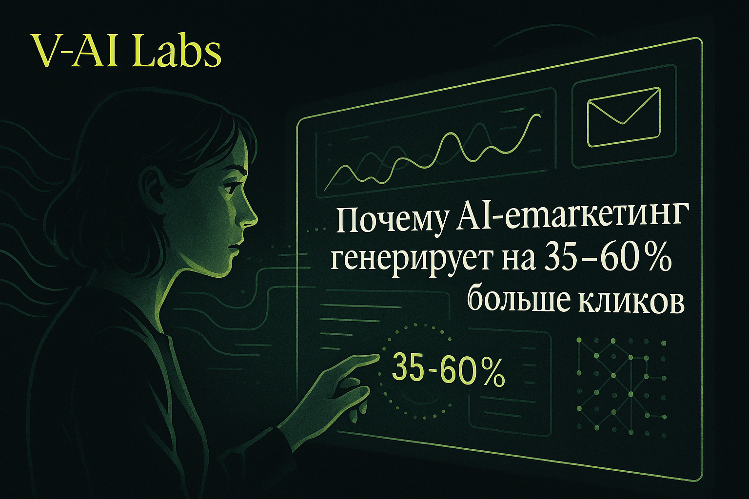 Схема AI email маркетинга, рост кликов на 35–60%