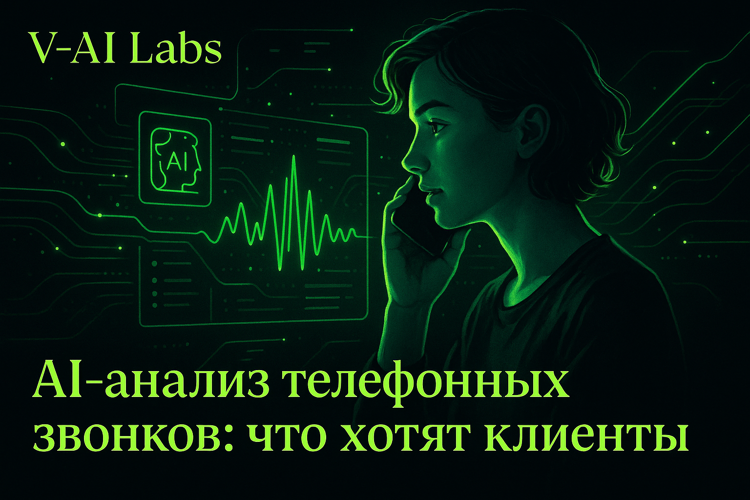 Графики и телефонная гарнитура — AI-анализ телефонных звонков в бизнесе услуг