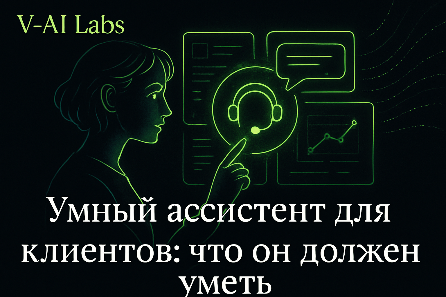 Иллюстрация умного AI-ассистента для клиентов в сфере услуг