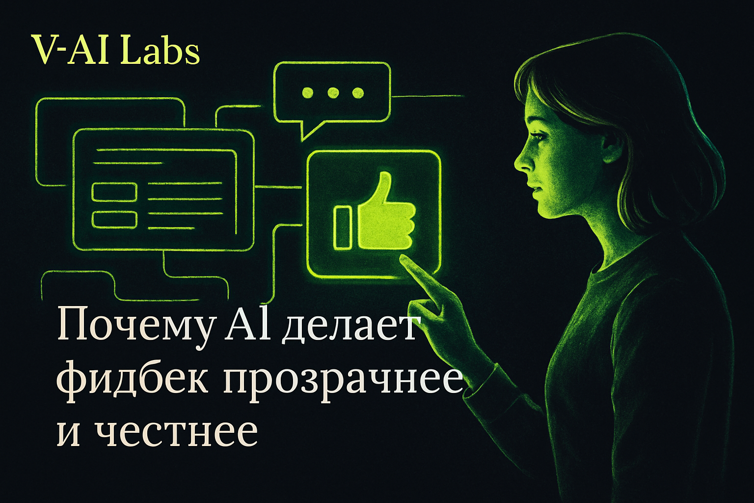 HR-специалист обсуждает прозрачный фидбек с ИИ-ассистентом
