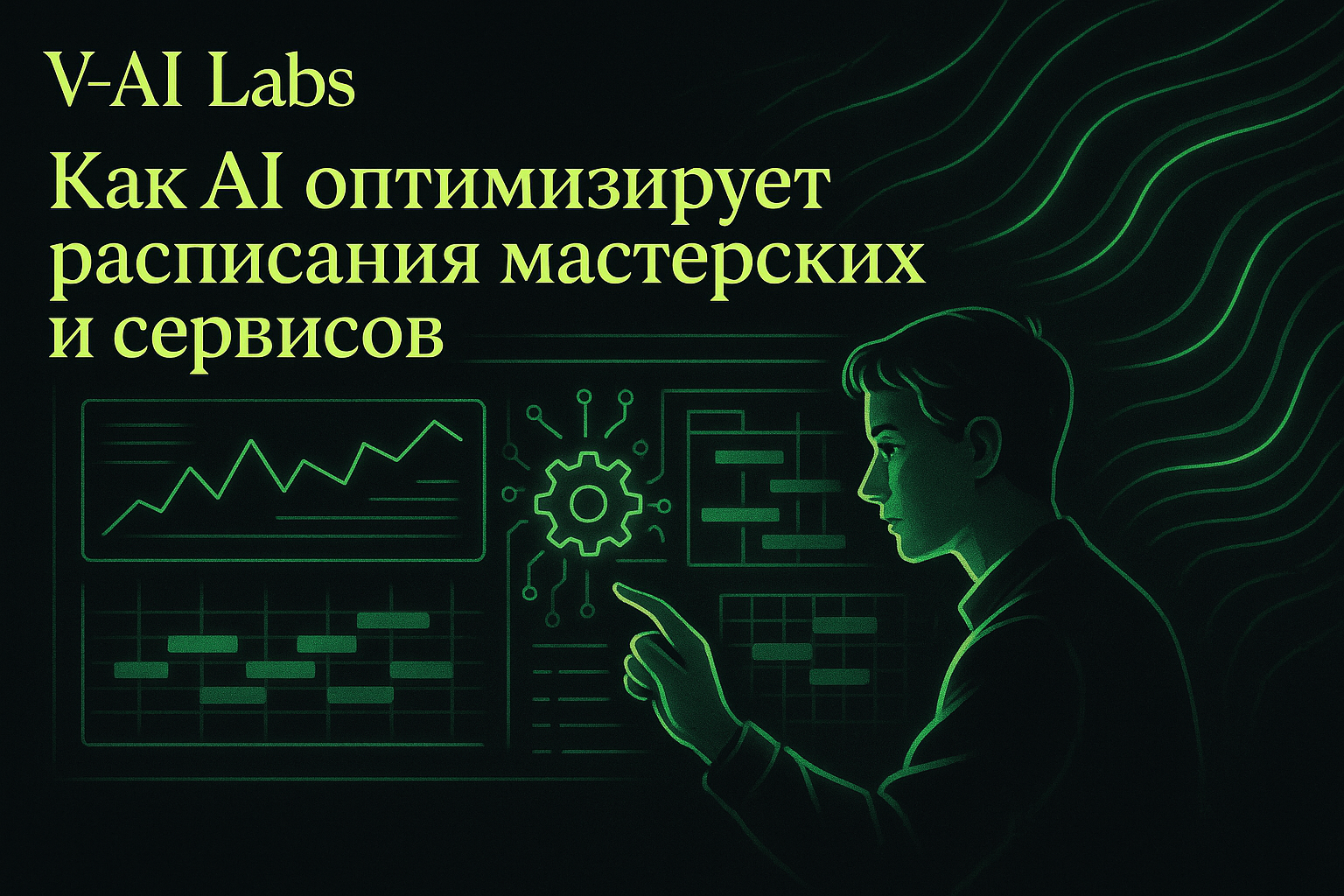 Дашборд с расписанием сервиса и иконками искусственного интеллекта
