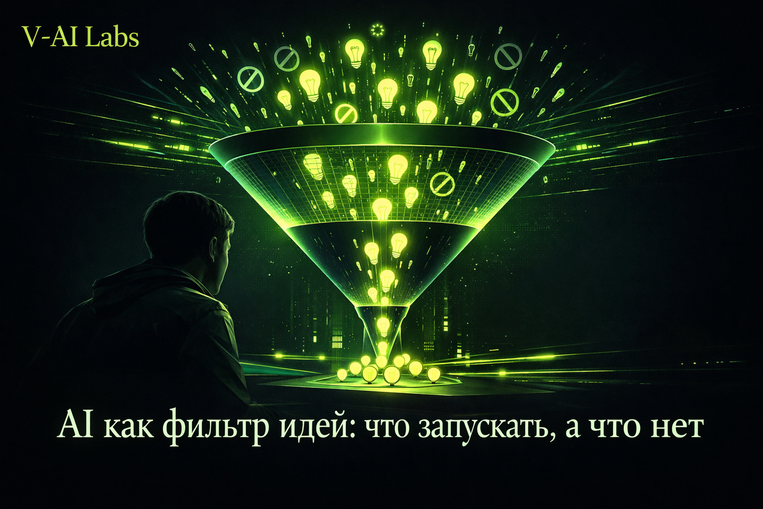 Абстрактное изображение ИИ, который отбирает идеи для онлайн-бизнеса