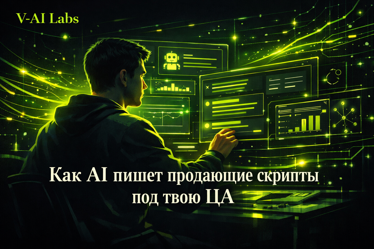 Иллюстрация: нейросеть пишет продающий скрипт для онлайн-бизнеса
