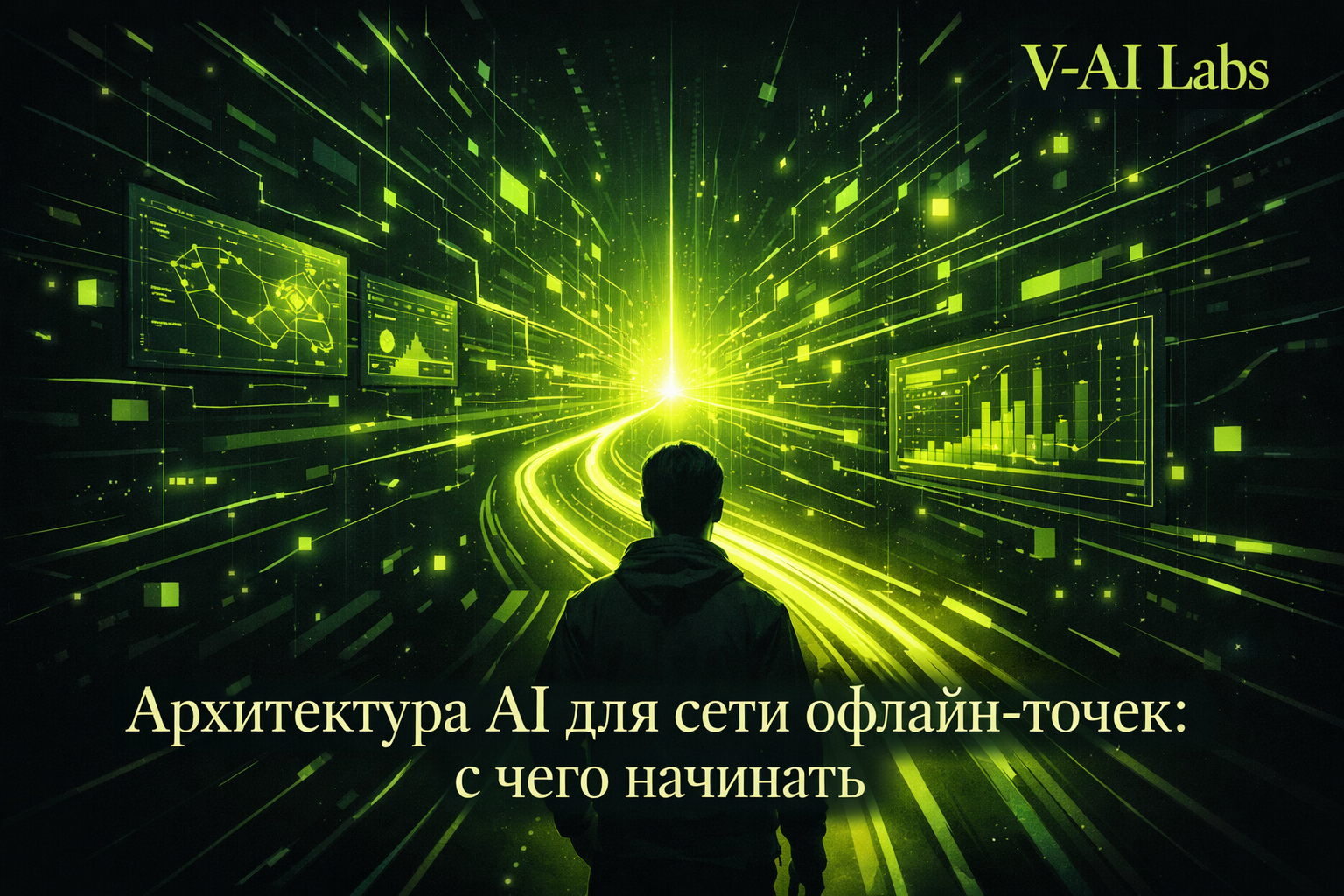Схема архитектуры искусственного интеллекта для сети офлайн-бизнесов