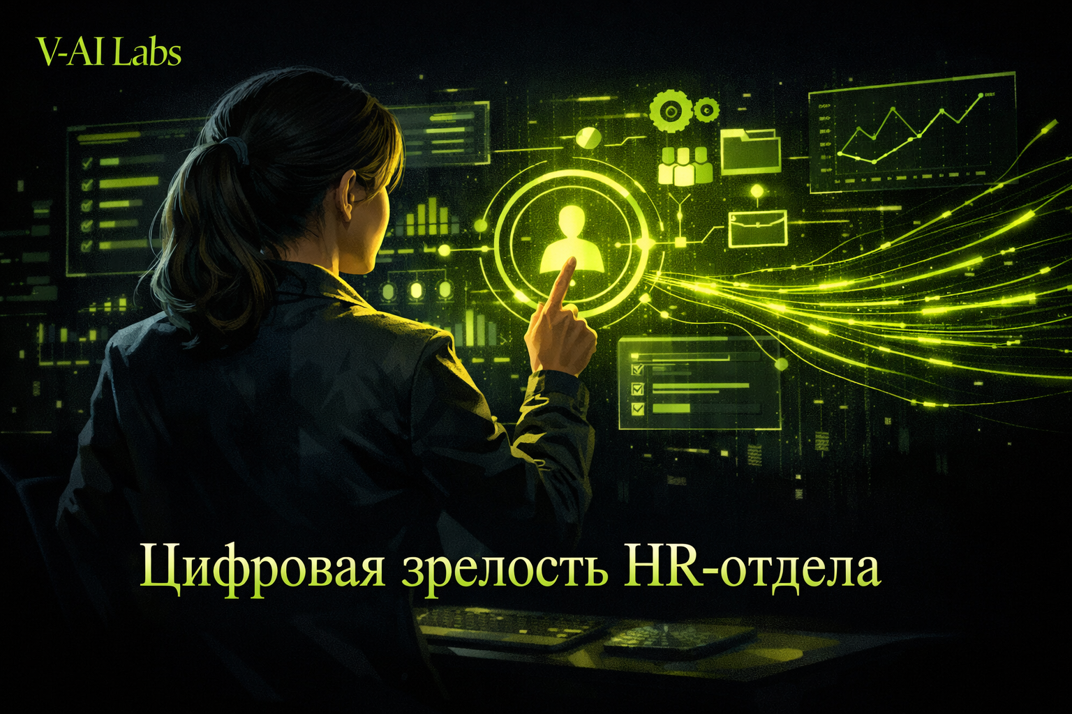 HR-специалист смотрит дашборд цифровой зрелости HR-отдела