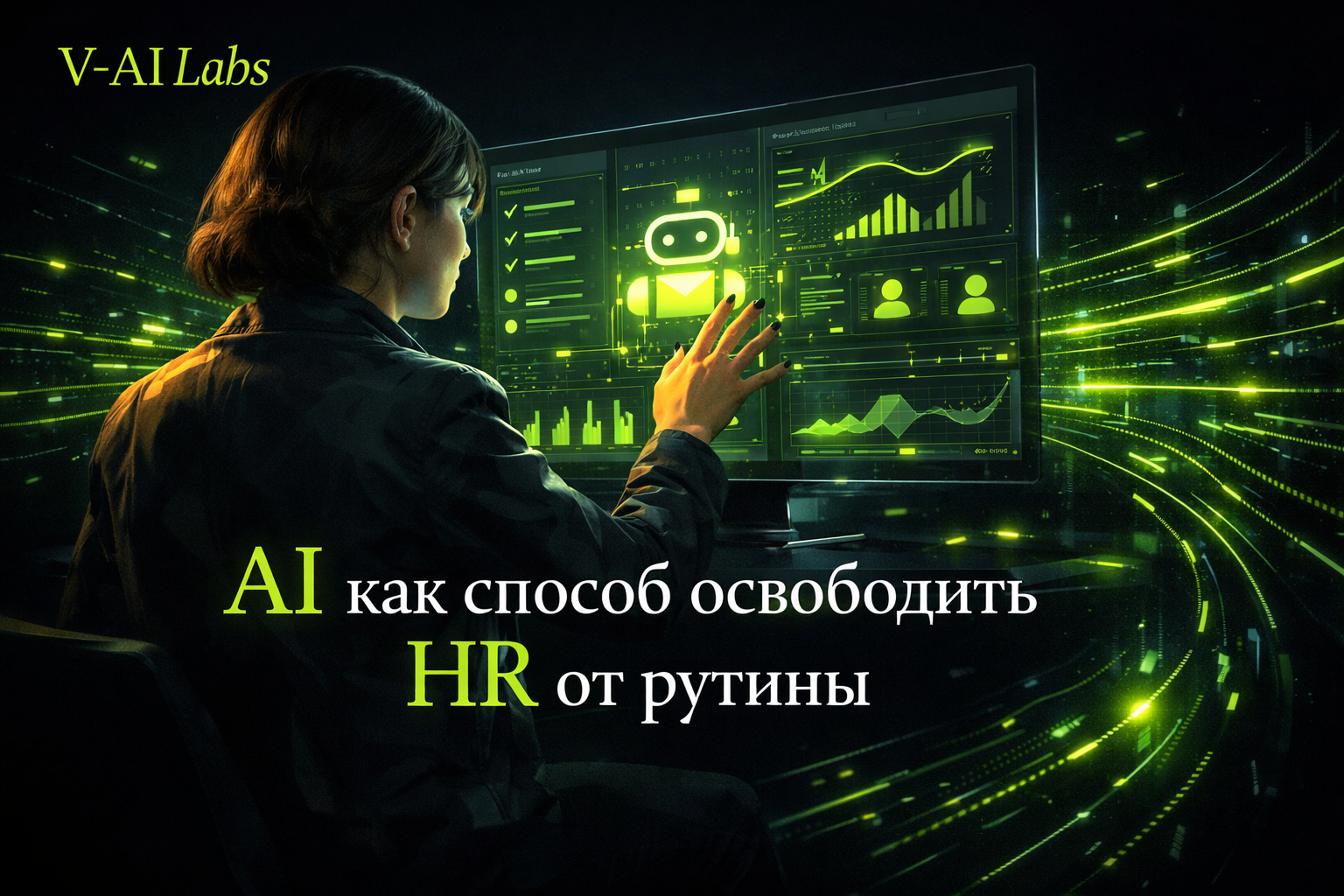 HR-специалист использует искусственный интеллект для автоматизации подбора персонала