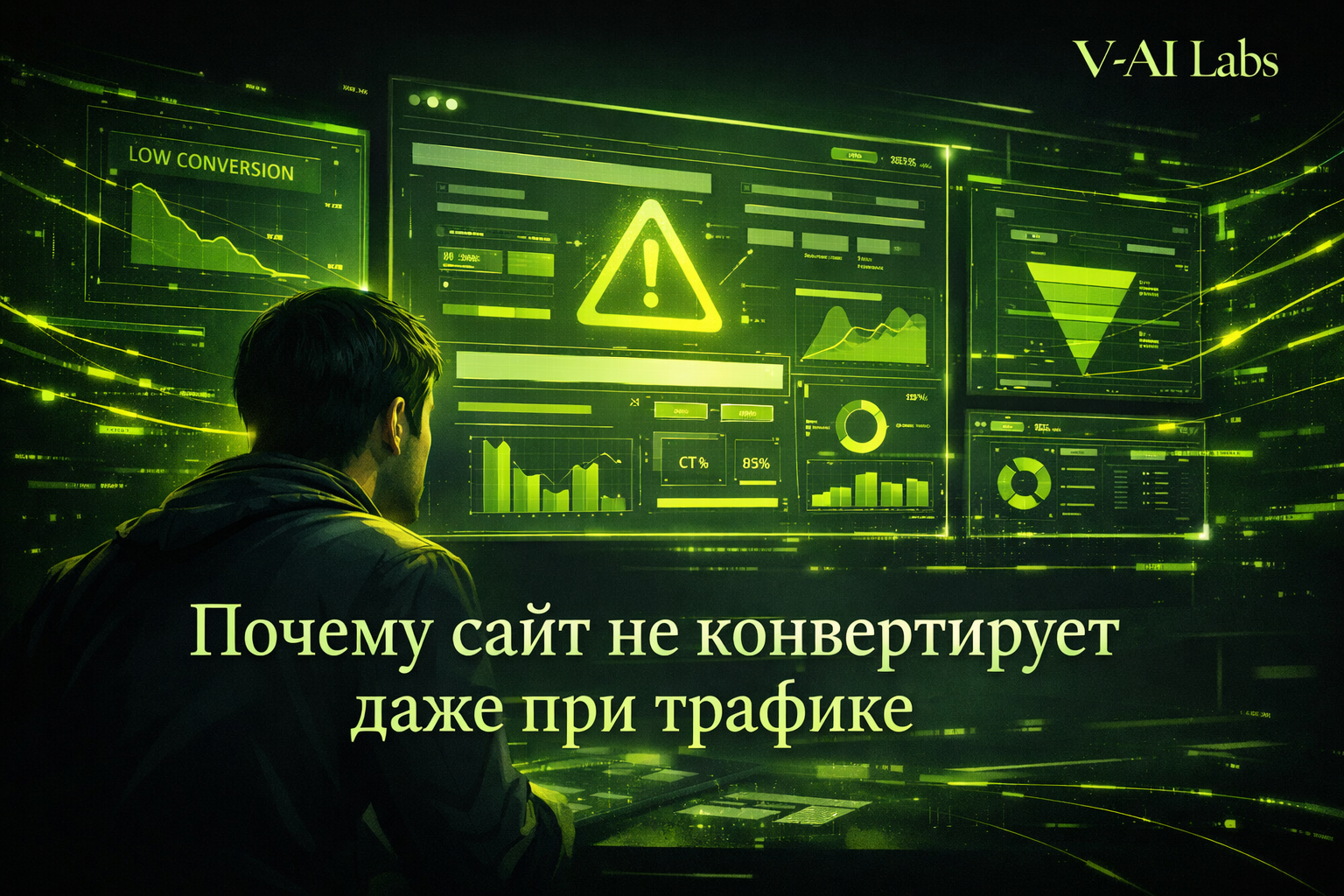 График конверсии сайта с высоким трафиком и низкими продажами